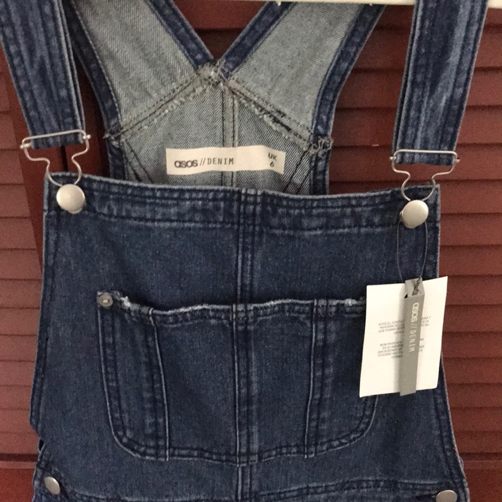 Distressed Short Denim Overalls - Picture 2 of 4